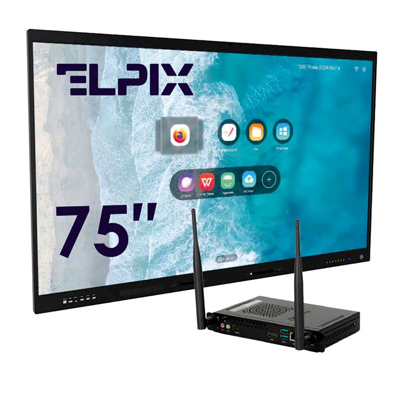 Інтерактивна панель Elpix Z3 75" (75Z3ADV311D2), OPS ПК (I5-13450HX/16/512/W11Pro), настінне кріплення